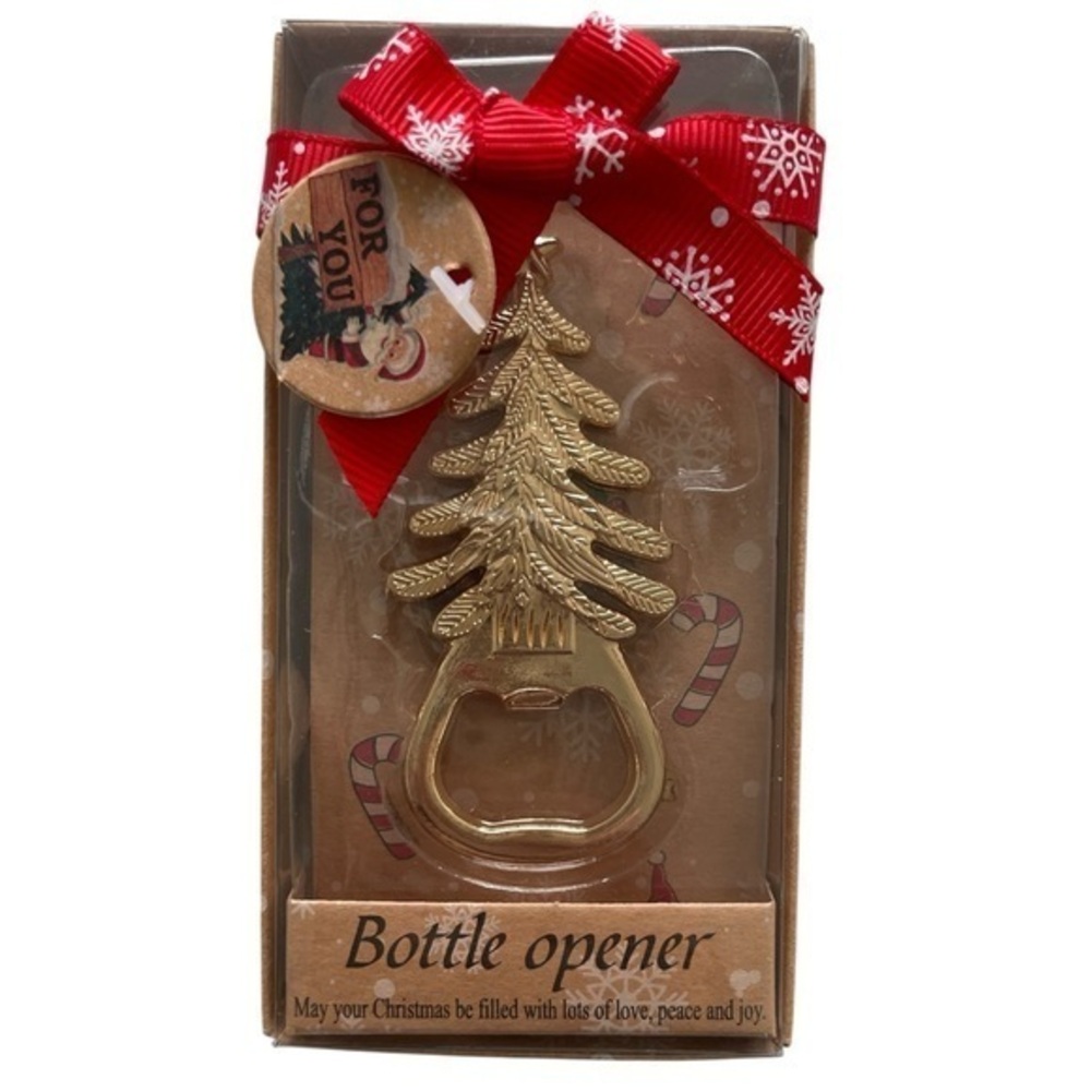Gold Christmas Tree Bottle Opener